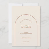 Simple Boho Arch Ivory Wedding Save The Date (Voorkant)