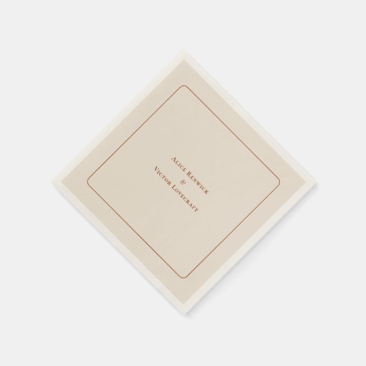 Simple Boho Arch Ivory Wedding Servet (Hoek)