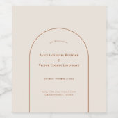 Simple Boho Arch Ivory Wedding Wijn Etiket (Enkel label)