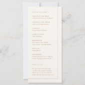 Simple Boho Arch Minimalist Wedding Program (Achterkant)