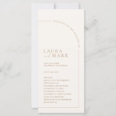 Simple Boho Arch Minimalist Wedding Program (Voorkant)