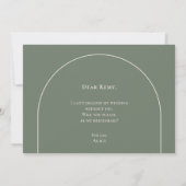 Simple Boho Arch Sage Bridesmaid-voorstel Kaart (Achterkant)