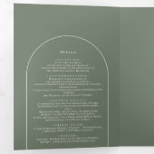 Simple Boho Arch Sage Green Wedding Drieluik Uitnodiging (Binnenzijde eerst)