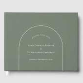 Simple Boho Arch Sage Green Wedding Gastenboek (Voorkant)