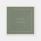 Simple Boho Arch Sage Green Wedding Servet (Voorkant)