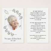 Simple Boho Black en White Photo Funeral Card Visitekaartje (Voorkant /achterkant)