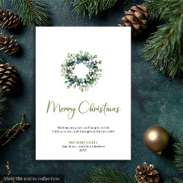 Simple Boho Botanical Rustic Xmas Greeting Card Feestdagenkaart