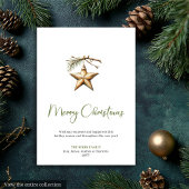 Simple Boho Botanical Rustic Xmas Greeting Card Feestdagenkaart