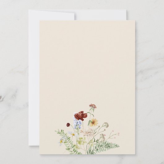 Simple Boho Botanical Wedding Kaart (Achterkant)