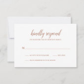 Simple Boho Burnt Oranje Rust Terracotta Wedding RSVP Kaartje (Voorkant)