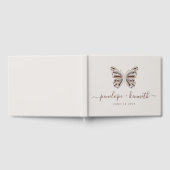 Simple Boho Butterfly Burgundy Taupe Wedding Gastenboek (Volledig)