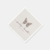 Simple Boho Butterfly Burgundy Taupe Wedding Servet (Hoek)