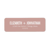 Simple Boho Dusty Roos Typography Weddenschap Addr Etiket (Voorkant)
