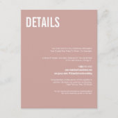 Simple Boho Dusty Roos Typography Weddenschap Deta Informatiekaartje (Voorkant)