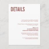 Simple Boho Dusty Roos Typography Weddenschap Deta Informatiekaartje (Voorkant)
