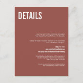 Simple Boho Dusty Roos Typography Weddenschap Deta Informatiekaartje (Voorkant)