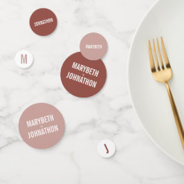 Simple Boho Dusty Roos Typography Wedding Confetti