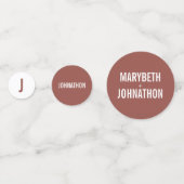 Simple Boho Dusty Roos Typography Wedding Confetti (Voorkanten)