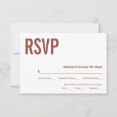 Simple Boho Dusty Roos Typography Wedding RSVP Kaartje (Voorkant)