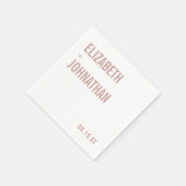 Simple Boho Dusty Roos Typography Wedding Servet (Hoek)