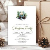 Simple Boho Earthy Watercolor Christmas Party Card Kaart
