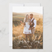 Simple Boho | Elegant script met hart en foto's Bedankkaart (Voorkant)