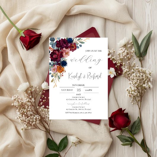 Simple Boho Elegant Wedding Invitation Kaart