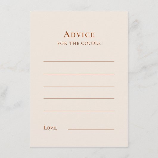 Simple Boho Ivory Wedding Advice Kaart (Voorkant)