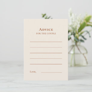 Simple Boho Ivory Wedding Advice Kaart