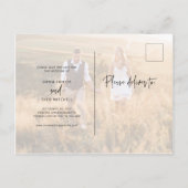 Simple Boho | Legant Script Photo Save the Date Aankondigingskaart (Achterkant)