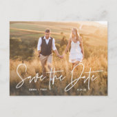 Simple Boho | Legant Script Photo Save the Date Aankondigingskaart (Voorkant)