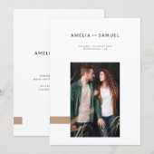 Simple Boho Minimalist Wedding Kaart (Voorkant / Achterkant)