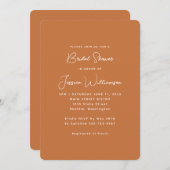 Simple Boho Modern Terracotta Vrijgezellenfeest Kaart (Voorkant / Achterkant)