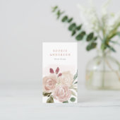 Simple Boho Neutral Floral en Greenery Visitekaartje (Staand voorkant)