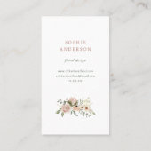 Simple Boho Neutral Floral en Greenery Visitekaartje (Achterkant)