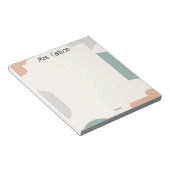 Simple Boho Pastel Colors Teacher Notepad Notitieblok (Schuin)