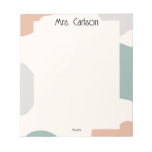 Simple Boho Pastel Colors Teacher Notepad