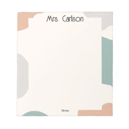 Simple Boho Pastel Colors Teacher Notepad Notitieblok