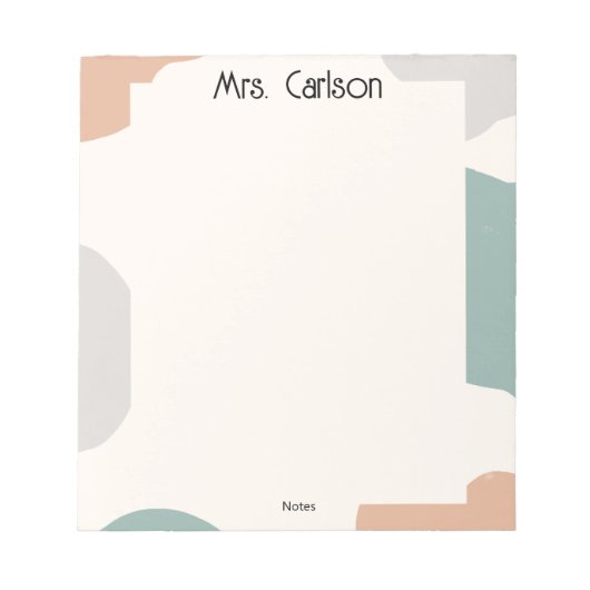 Simple Boho Pastel Colors Teacher Notepad Notitieblok (Voorkant)