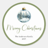 Simple Boho Pine Wreath Holiday Envelope Sticker (Voorkant)