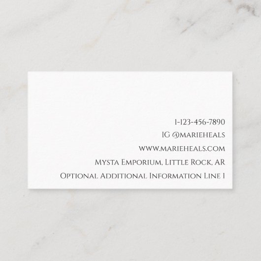 Simple Boho Reiki Healer Crystal Hand Modern Visitekaartje (Achterkant)