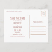 Simple Boho Roos Typografie Photo Save the Date Aankondigingskaart (Achterkant)