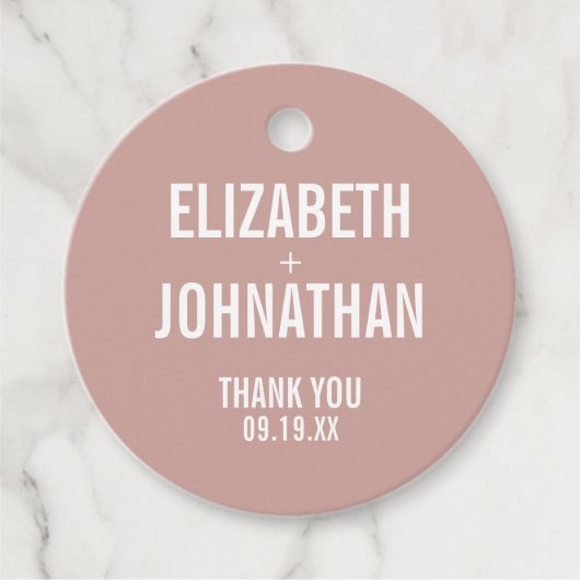 Simple Boho Roos Typography Weddenschap Bedankt Bedankjes Labels (Voorkant)