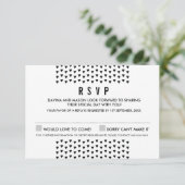 SIMPLE BOHO RSVP modern driehoekspatroon zwart (Staand voorkant)