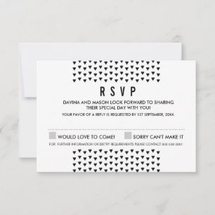 SIMPLE BOHO RSVP modern driehoekspatroon zwart