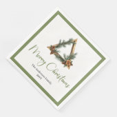 Simple Boho Rustic Christmas Wreath Napkins Servet (Hoek)