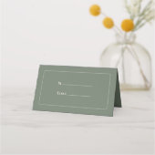 Simple Boho Sage Green Wedding Folded Plaatskaartje (Voorkant)