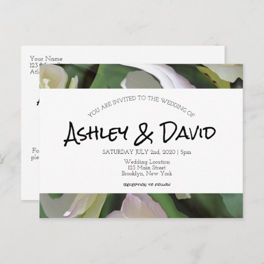 Simple Boho Script Wedding Briefkaart (Voorkant / Achterkant)