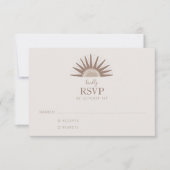 Simple Boho Sun Brown en Taupe Wedding RSVP Kaartje (Voorkant)