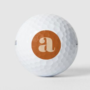 Simple Boho Terracotta Bold Retro Monogram Initiaa Golfballen